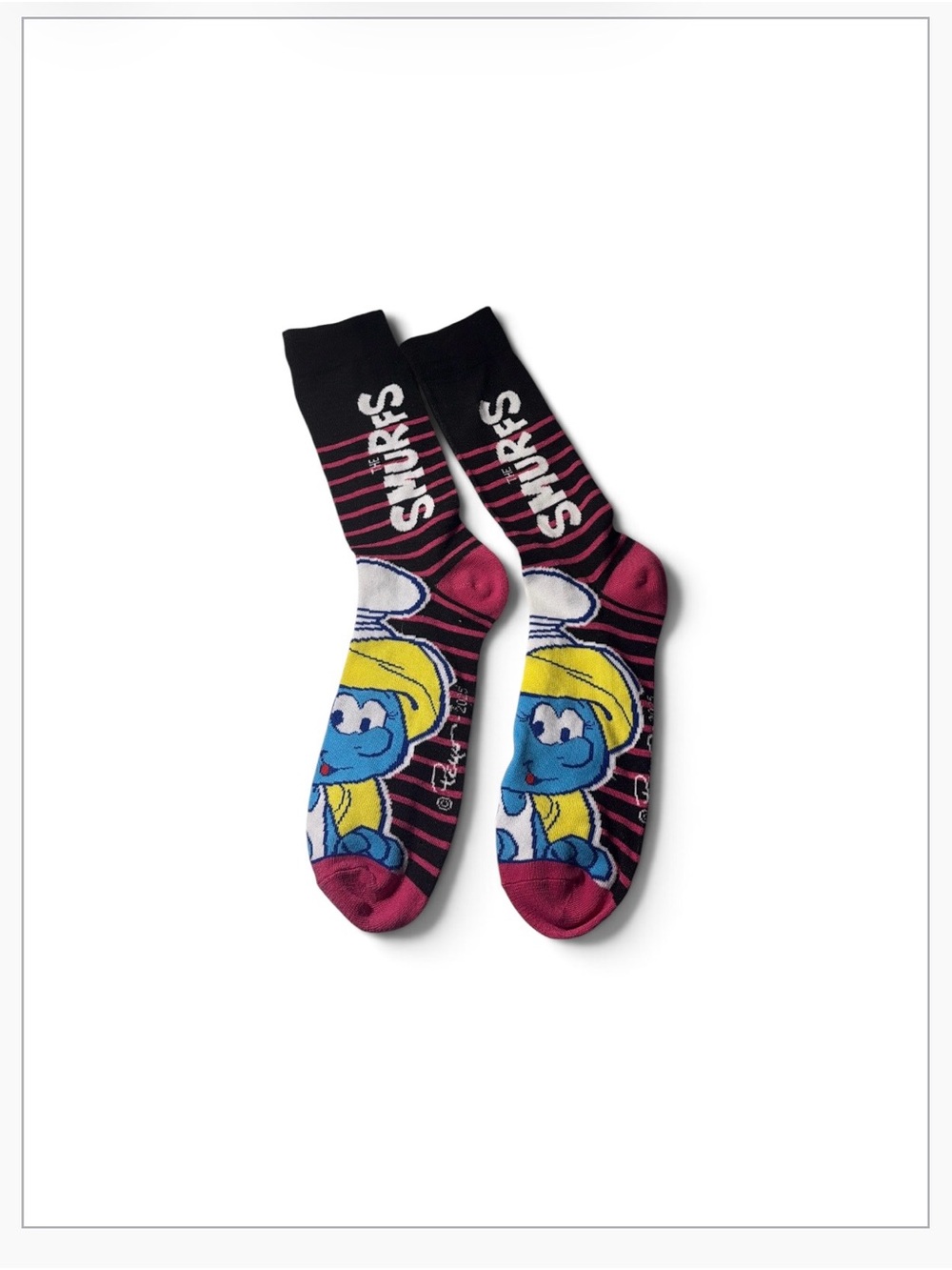 Smurfette Graphic Crew Socks - Pink & Blue